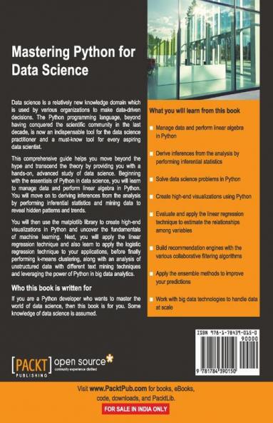 Mastering Python for Data Science