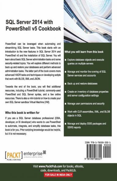 SQL Server 2014 with PowerShell v5 Cookbook