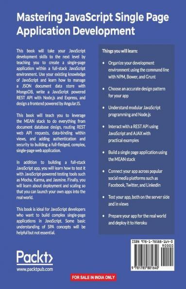 Mastering JavaScript Single Page Application Development