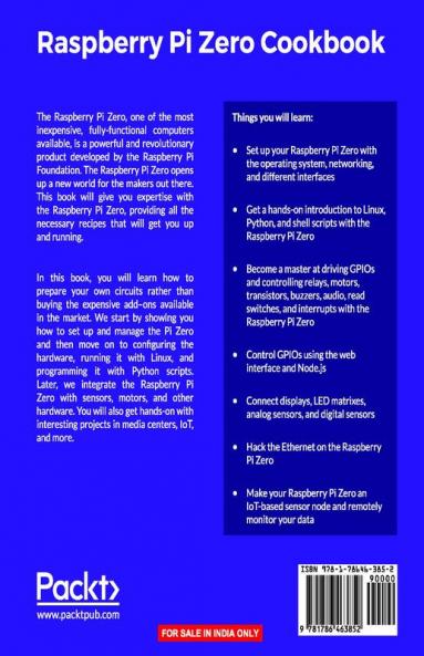 Raspberry Pi Zero Cookbook