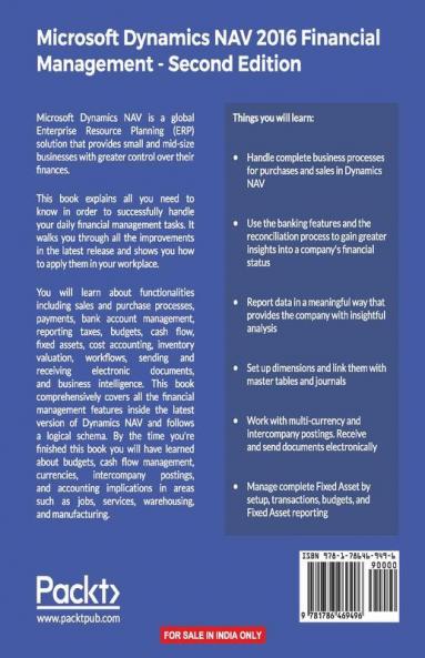 Microsoft Dynamics NAV 2016 Financial Management - Second Edition