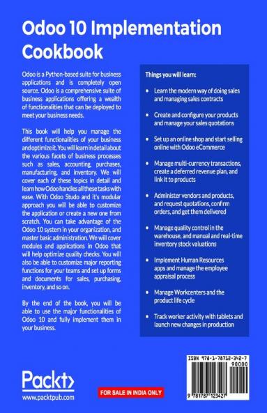 Odoo 10 Implementation Cookbook