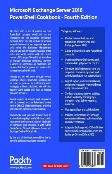 Microsoft Exchange Server 2016 PowerShell Cookbook - Fourth Edition