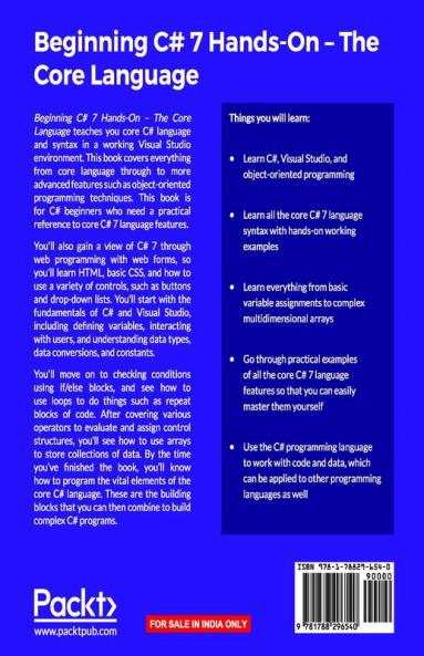 Beginning C# Hands On - The Core Language