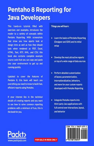 Pentaho 8 Reporting for Java Developers