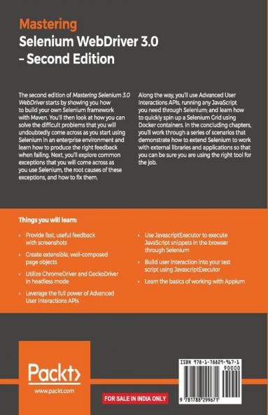 Mastering Selenium WebDriver 3.0