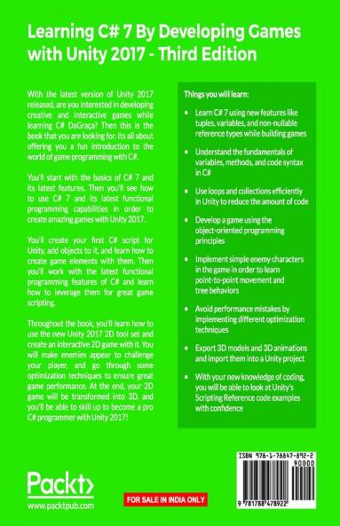 Learning C# 7 By Developing Games with Unity 2017 - Third Edition
