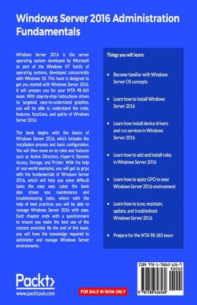 Windows Server 2016 Administration Fundamentals