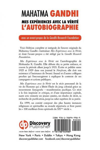 L'Histoire de mes Expériences avec la Vérité
