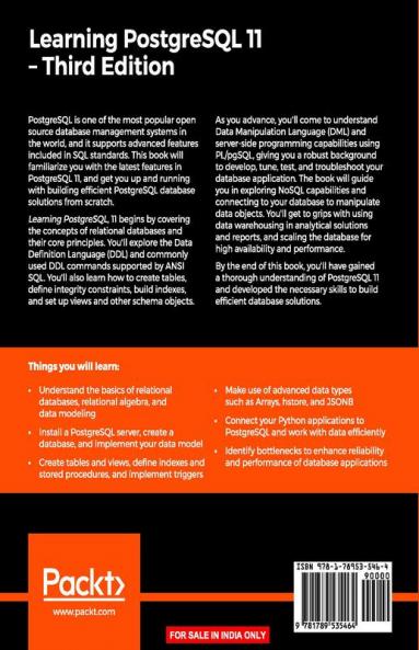 Learning PostgreSQL 11 - Third Edition