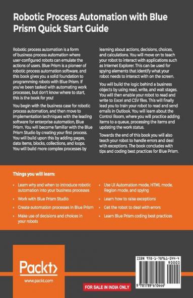 Robotic Process Automation with Blue Prism Quick Start Guide