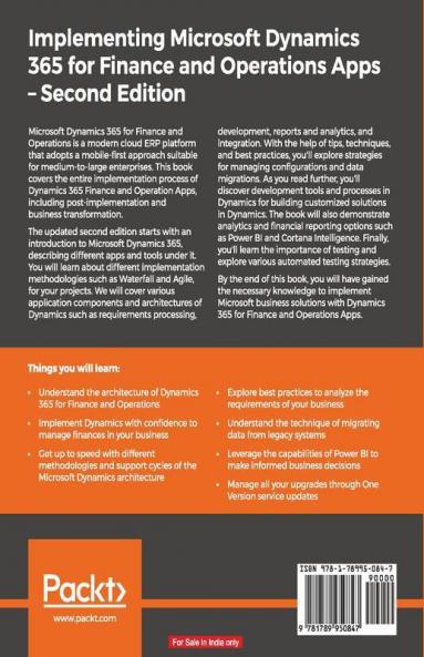 Implementing Microsoft Dynamics 365 for Finance and Operations Apps - Second Edition