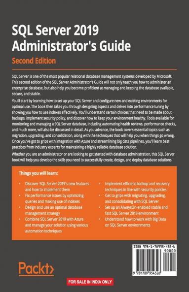 SQL Server 2019 Administrator's Guide Second Edition