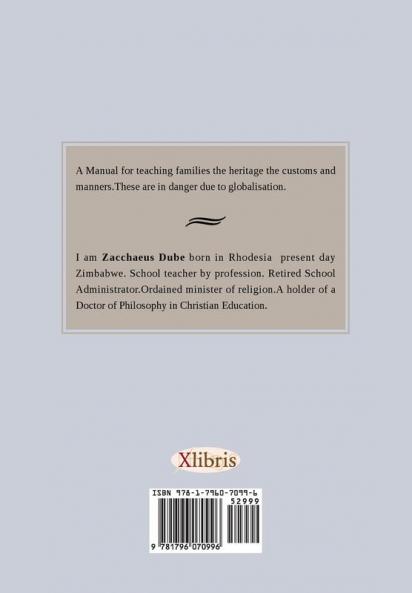 Teaching Manual for Manners and Customs of the People of Mthwakazi
