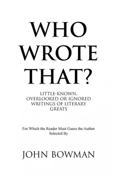 Who Wrote That?