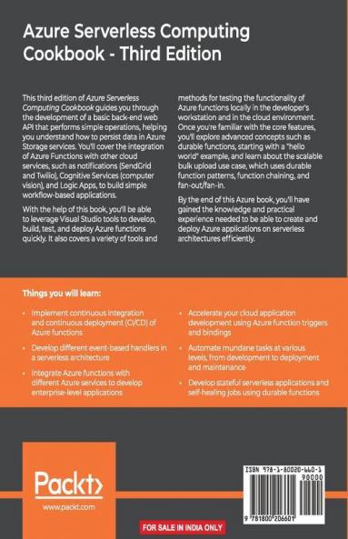 Azure Serverless Computing Cookbook - Third Edition
