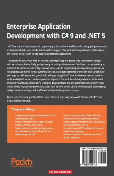 Enterprise Application Development with C# 9 and .NET 5