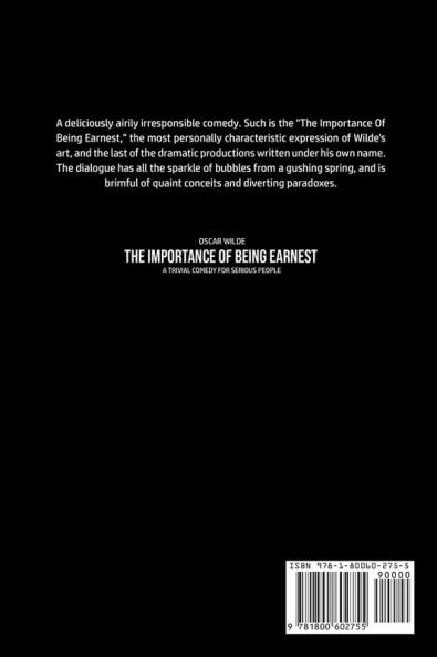 The Importance of Being Earnest: A Trivia Comedy for Serious People