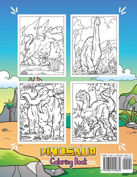 Dinosaur Coloring Book for Kids ages 4-8: Great Gift For Boys & Girls