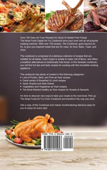 Ninja Foodi Digital Air Fry Oven Cookbook: 115 Quick Delicious & Easy-to-Prepare Recipes for Your Family