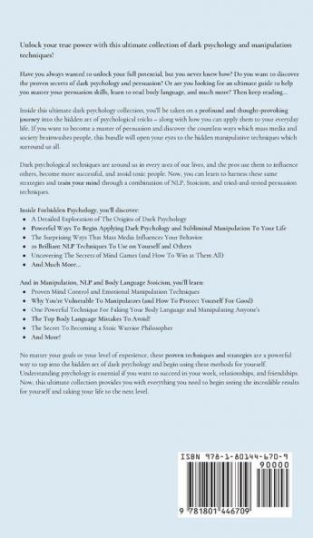 Forbidden Psychology & Manipulation NLP and Body Language Stoicism: Secrets of the Dark to Penetrate and Bend Vulnerable Minds to Your Will