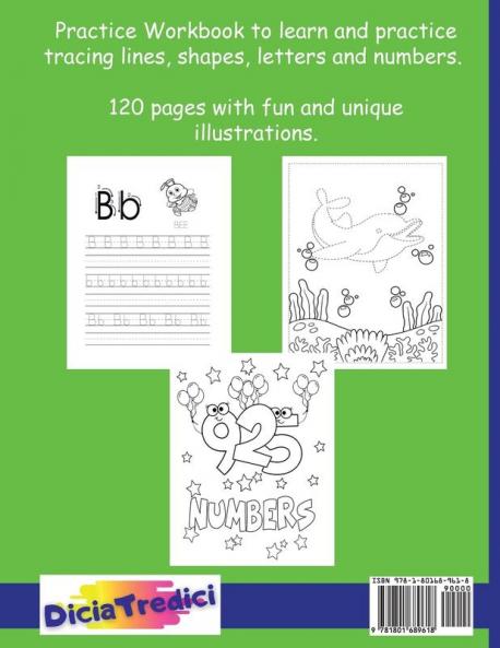 It's My Workbook to Trace Shapes Letters and Numbers Kids Ages 3-5