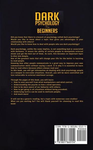 Dark Psychology for Beginners: What are the Secrets of Mind Manipulation and Control?
