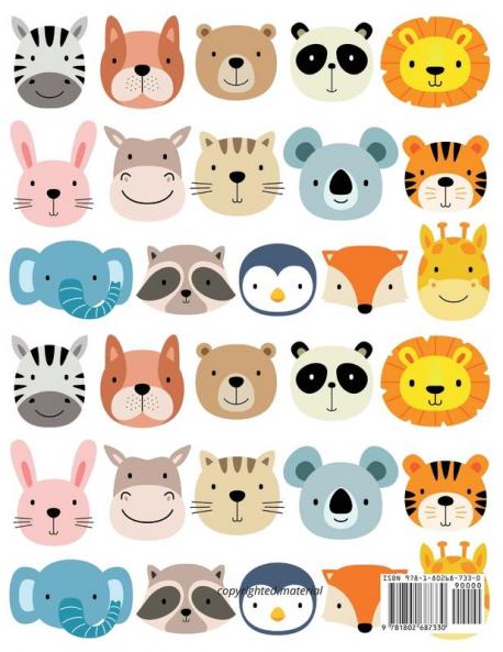 Cute Animals coloring book: Coloring book for little girl and boy: Cute and Simple Animals Fun and Stress Relieve Easy to coloring for Beginners. Ages 2-5