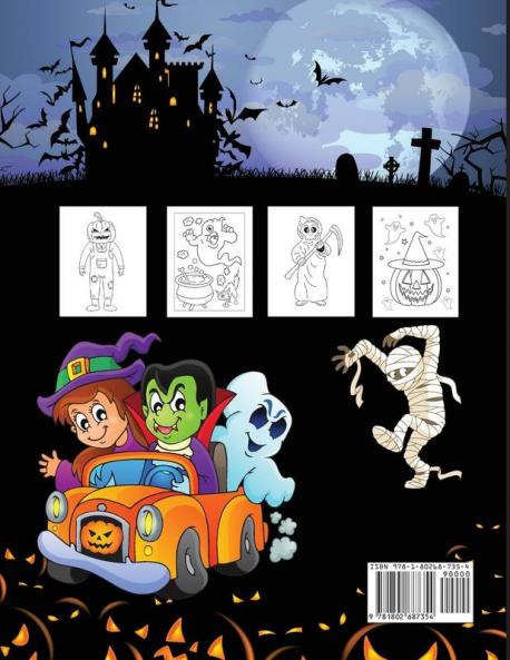 Halloween coloring book: Coloring book for kids: Halloween images Fun and Stress Relieve Easy to coloring. Ages 4-8