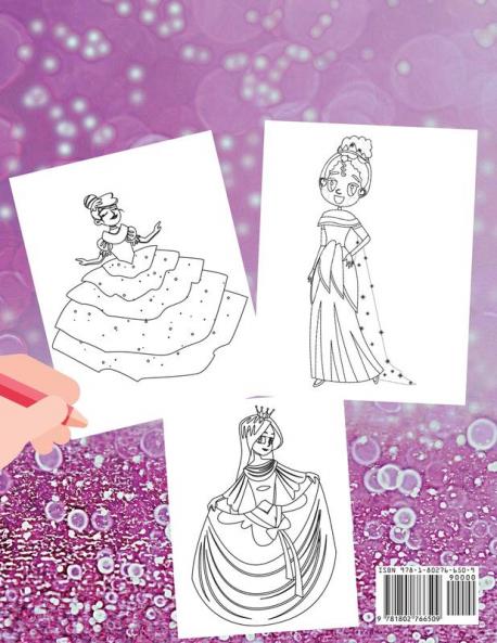 Princess Coloring Book: Cute And Adorable Princess Coloring Book For Girls Ages 3-9