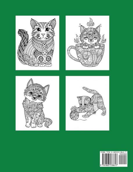 Katze Mandala Farbung Buch: Katzen Färbung Buch Stress Relieving Designs für Erwachsene Entspannung