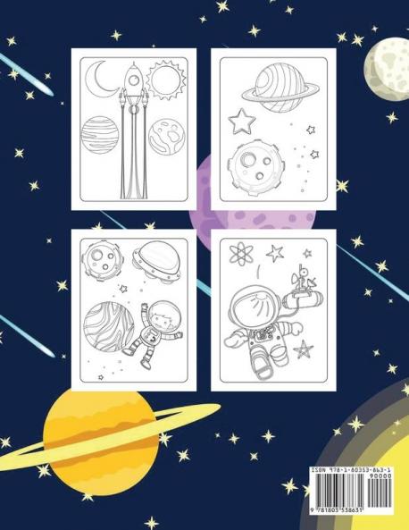 Space Coloring Book: Fantastic Outer Space Coloring with Planets Astronauts Space Ships Rockets (Children's Coloring Books)