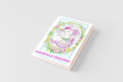 Mandala unicorn coloring book for women