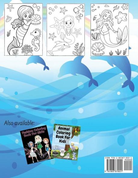 Mermaids Coloring Book: Beautiful & Cute Coloring Book With Mermaids Fishes Sea Creatures And More For Kids Girls & Boys Ages 4-8