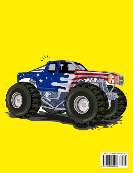 Monster Truck coloring book for boys: Great gift for boys ages 4-82-46-106-83-5(US Edition).Perfect for toddlers Kindergarten and preschools (Kids coloring activity book) cute and fun trucks