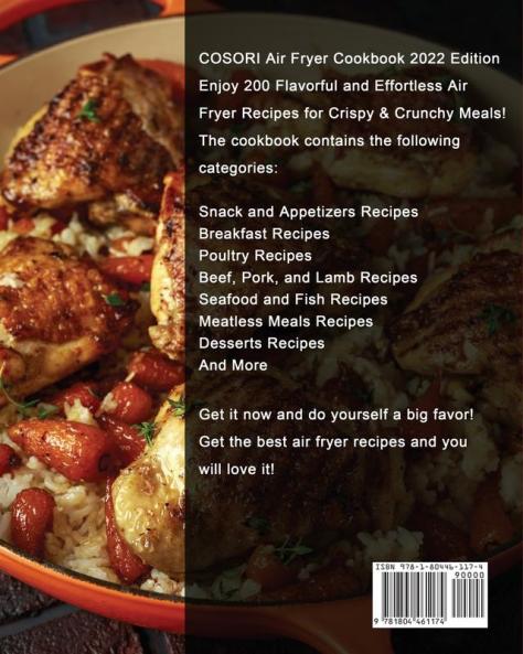 COSORI Air Fryer Cookbook: 200 Effortless Air Fryer Recipes for Beginners and Advanced Users
