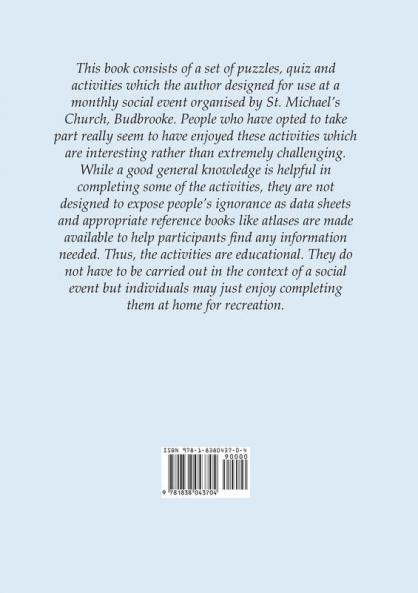 Puzzles Quiz and Activities suitable for Social Events Volume 5