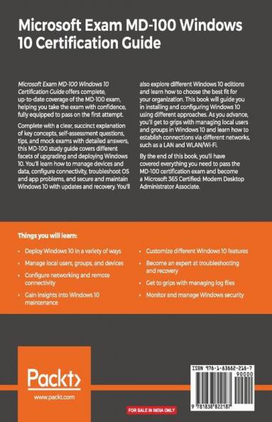 Microsoft Exam MD-100 Windows 10 Certification Guide