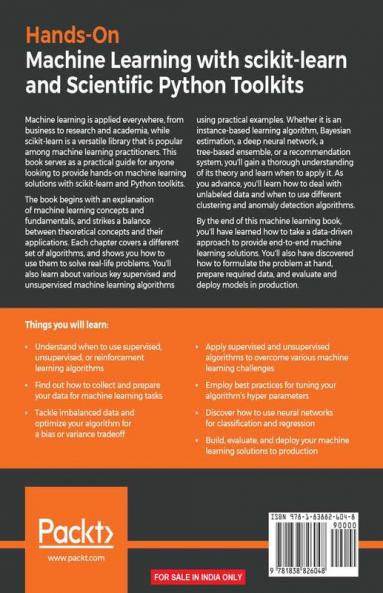 Hands-On Machine Learning with scikit-learn and Scientific Python Toolkits