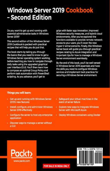 Windows Server 2019 Cookbookm - Second Edition