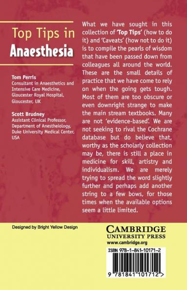 Top Tips in Anaesthesia