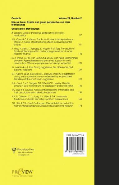 Dyadic and Group Perspectives on Close Relationships