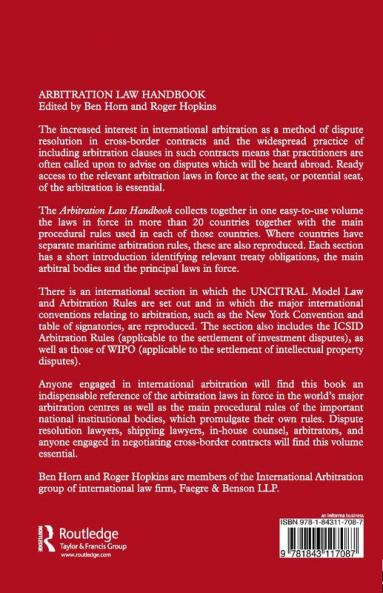 ARBITRATION LAW HANDBOOK