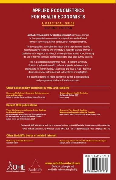 Applied Econometrics for Health Economists