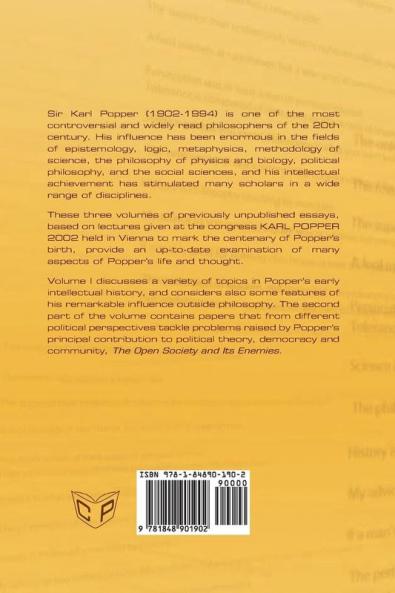 Karl Popper. A Centenary Assessment. Volume I - Life and Times and Values in a World of Facts