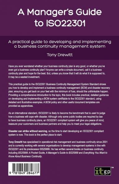 Manager's Guide to ISO22301