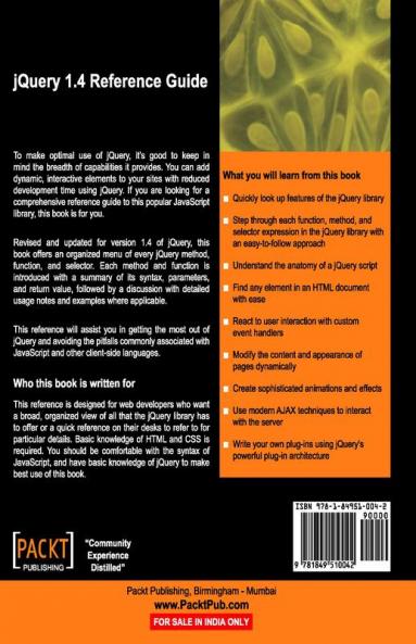 jQuery 1.4 Reference Guide
