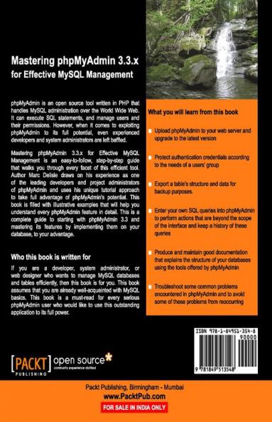 Mastering Phpmyadmin 3.3.X for Effective MySQL Management