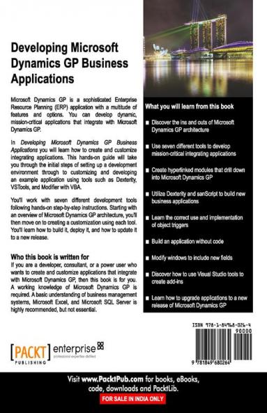 Developing Microsoft Dynamics GP Business Applications