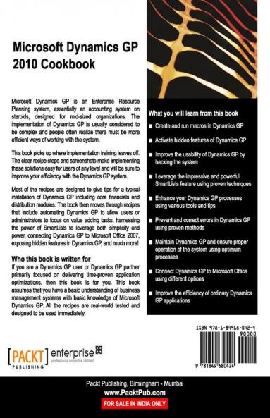 Microsoft Dynamics GP 2010 Cookbook